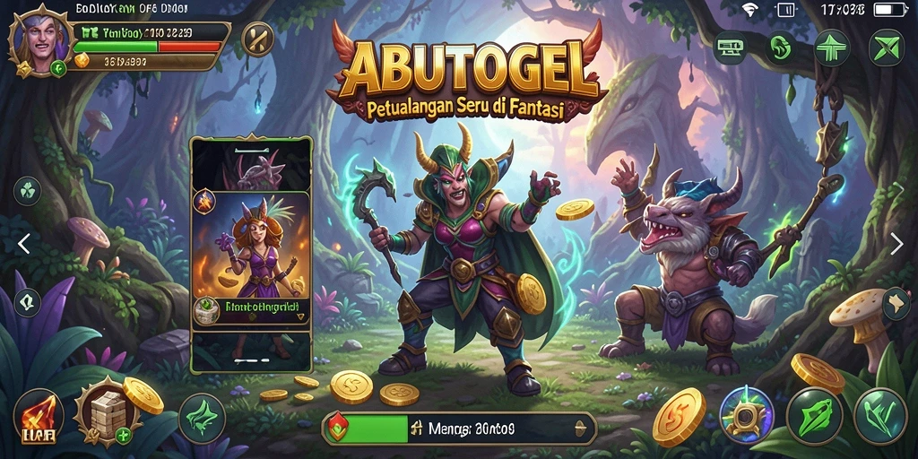 Tampilan gameplay petualangan yang menakjubkan dalam ABUTOGEL.