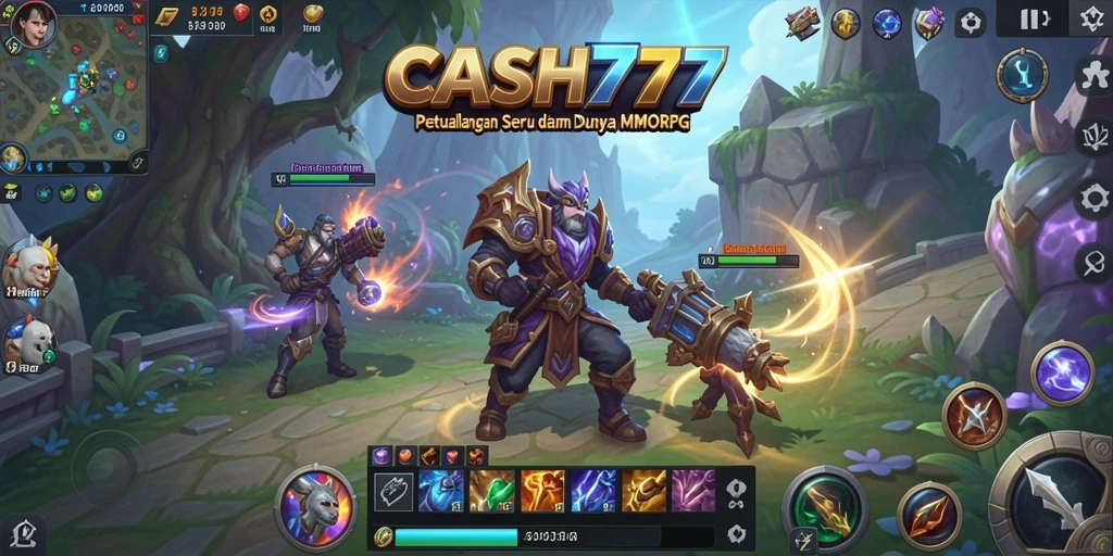 Tampilan gameplay <strong>CASH777</strong> yang menampilkan aksi seru dalam dunia MMORPG.