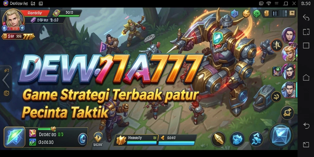 Tangkapan layar gameplay DEWA777 dengan pertempuran taktis yang seru.