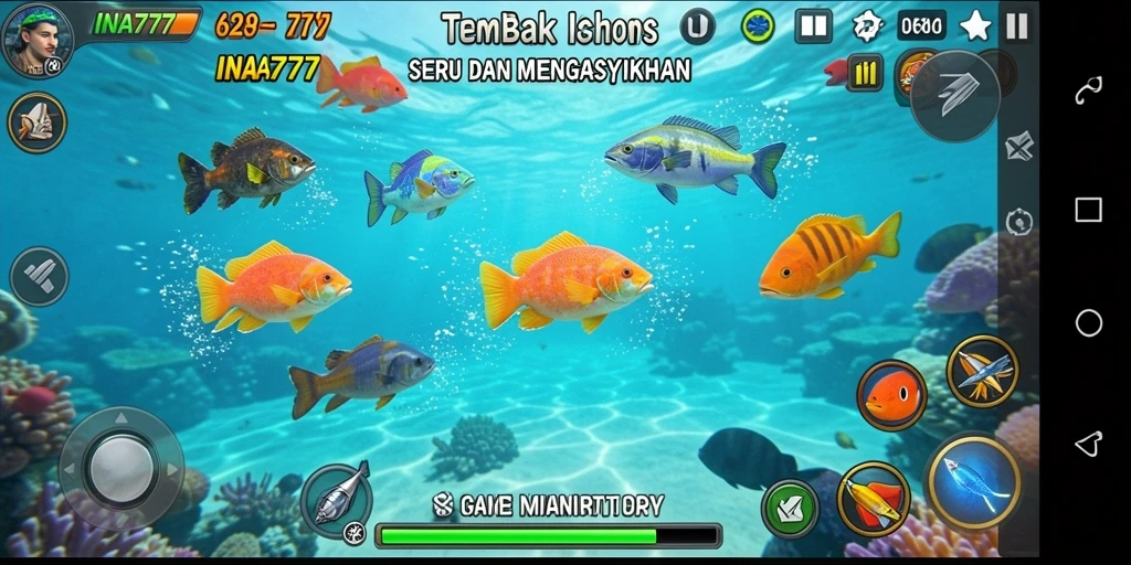Screenshot menunjukkan gameplay seru Tembak Ikan INA777.