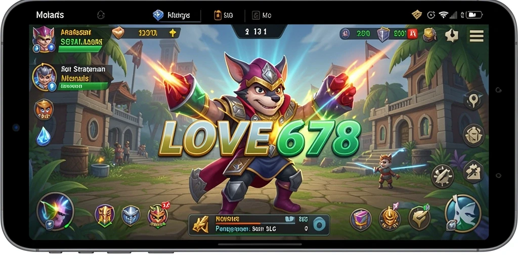Screenshot utama LOVE678 menampilkan aksi pertarungan SLG yang mendebarkan.