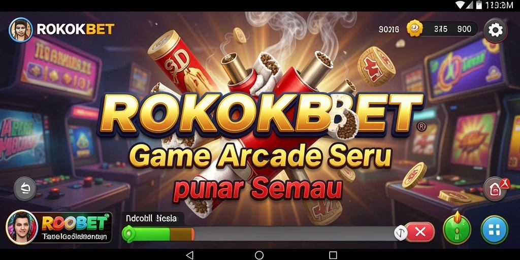 Tampilan gameplay seru dan penuh warna dalam ROKOKBET.
